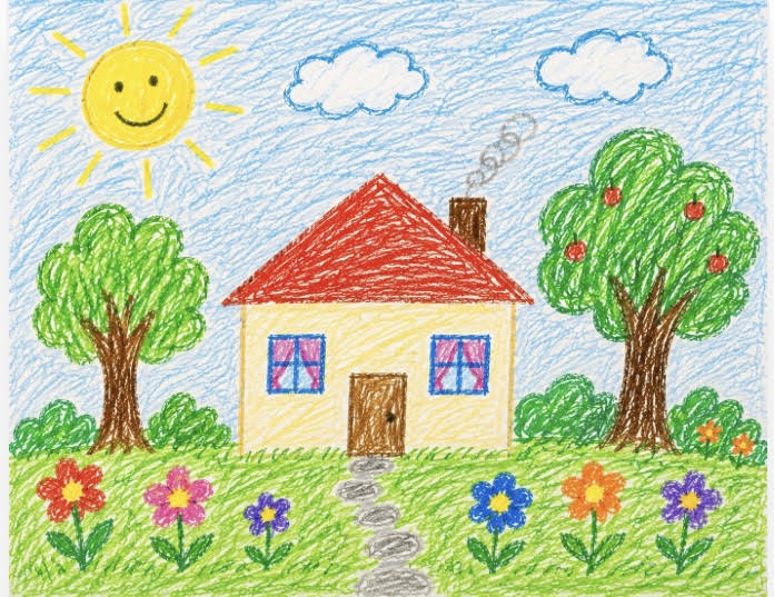 Dessin d'enfant représentant une maison